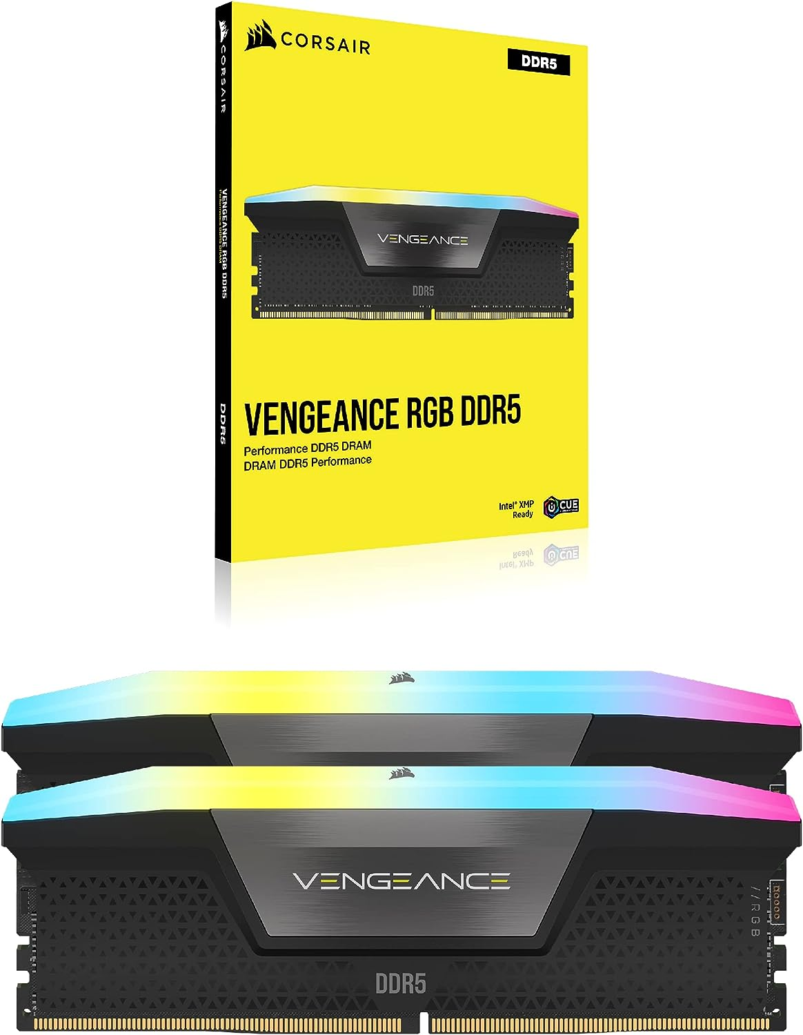 CORSAIR VENGEANCE RGB 32GB (2x16GB) DDR5 RAM 7000MT/s CL34 Memory Kit — Black CORSAIR VENGEANCE RGB 32GB (2x16GB) DDR5 RAM 7000MT/s CL34 Memory Kit — Black